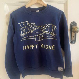 Stay Home Club Happy Alone Navy Sweatshirt - made in Montreal!